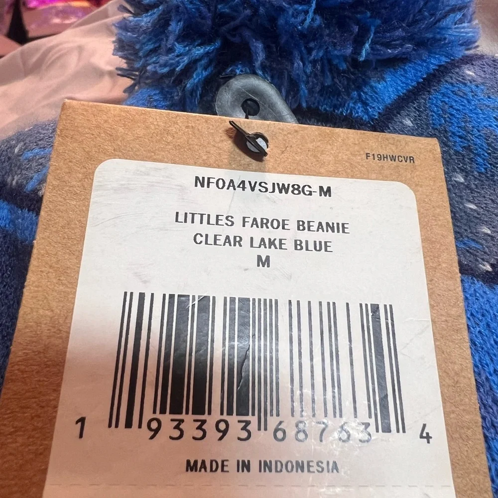 The North Face Kids Blue Bear‎ Pattern Beanie Little Faroes Beanie Lake Blue Med